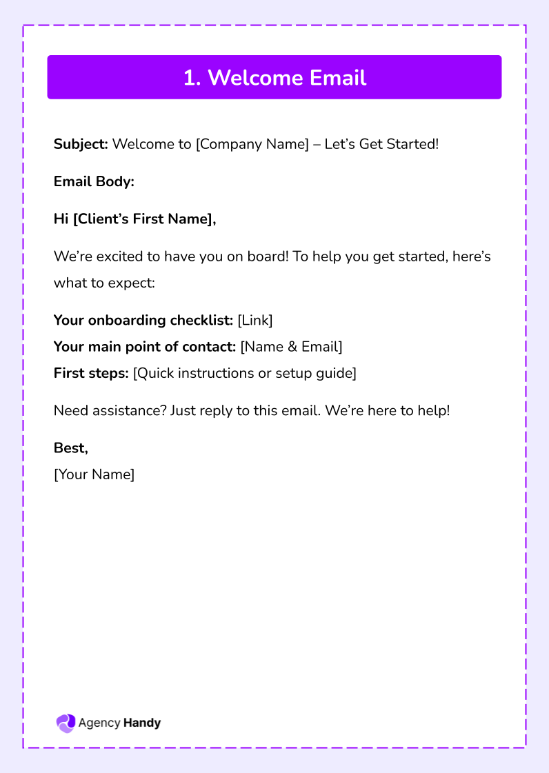 Welcome Email