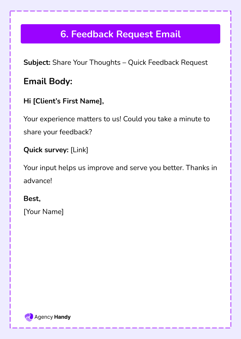 Feedback Request Email