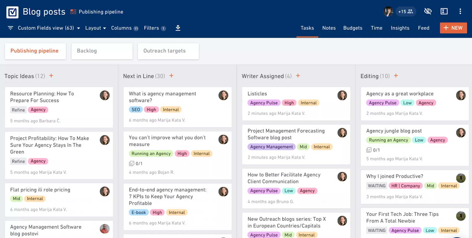 Productive.io Kanban