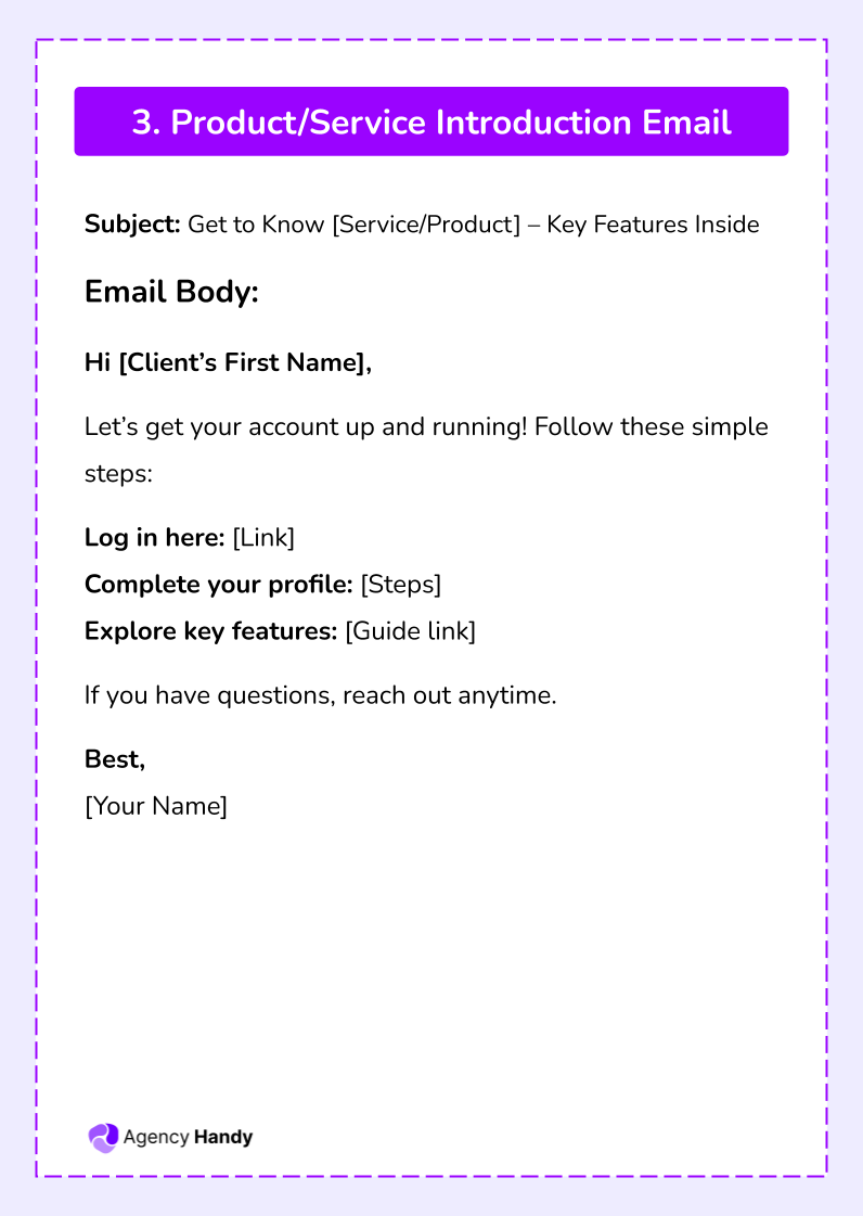 Product/Service Introduction Email