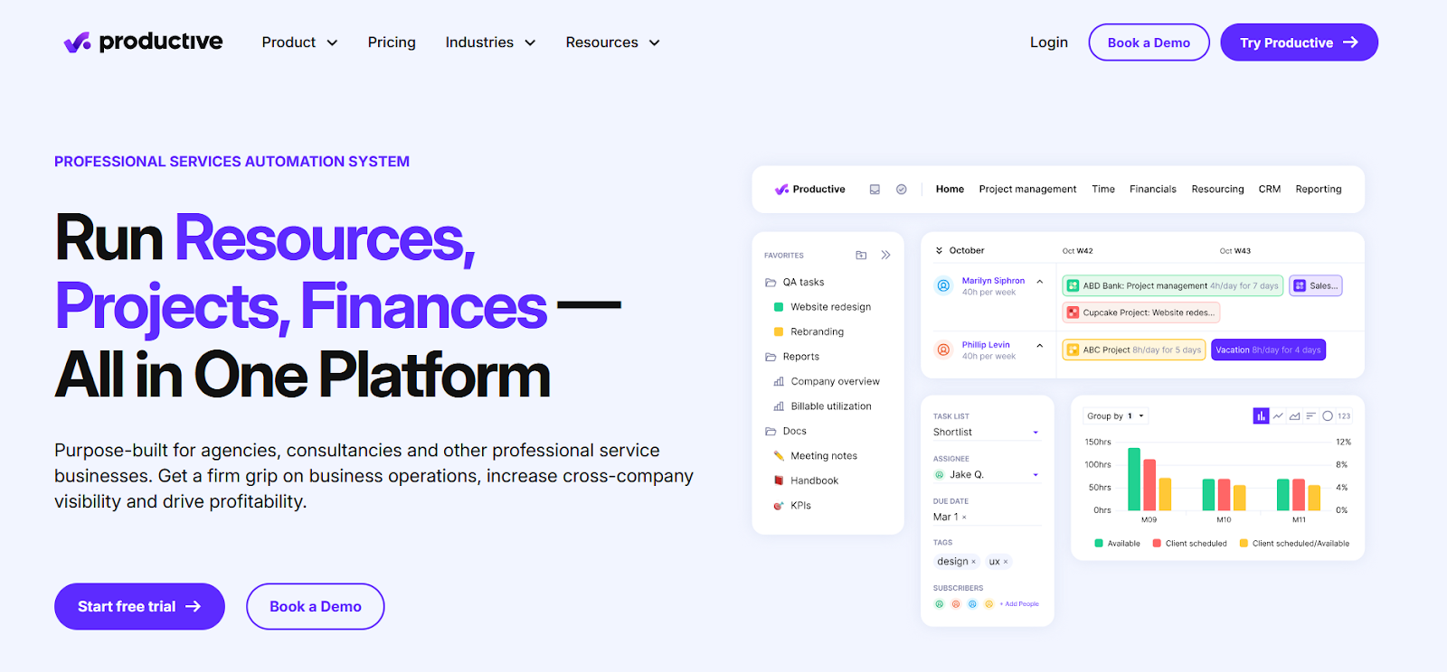 Productive.io homepage