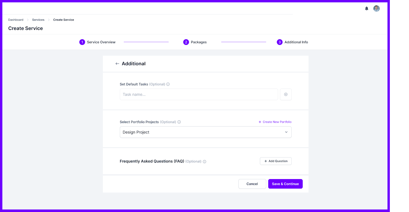 Agency Handy Service Set default task